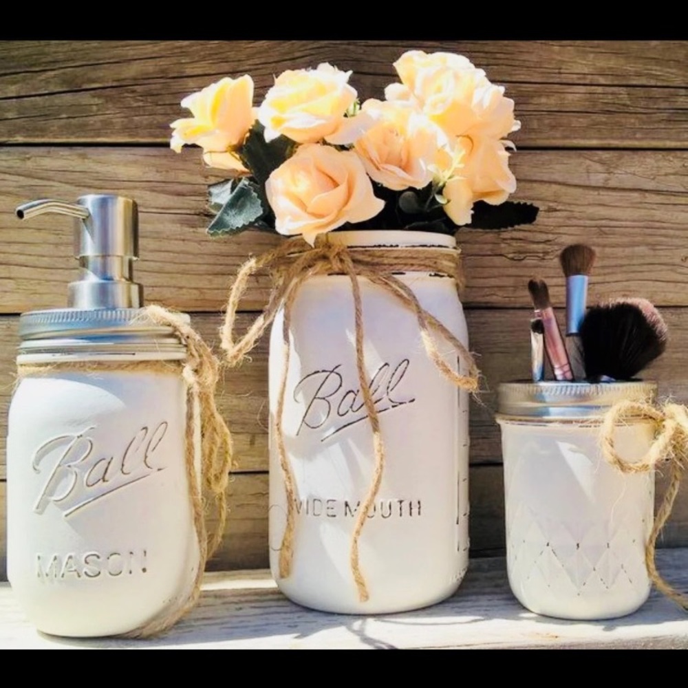 Ivory Mason Jar Set!